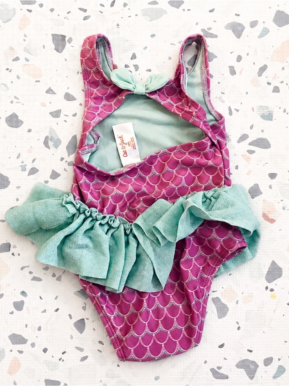 Cat & Jack Infant & Toddler Girls' Mermaid Tutu One-Piece Swimsuit - 18 Months